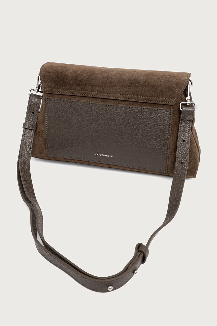 Akcesoria Coccinelle Torebka crossbody damska zamszowa E1.TOC.12.01.01 zielony
