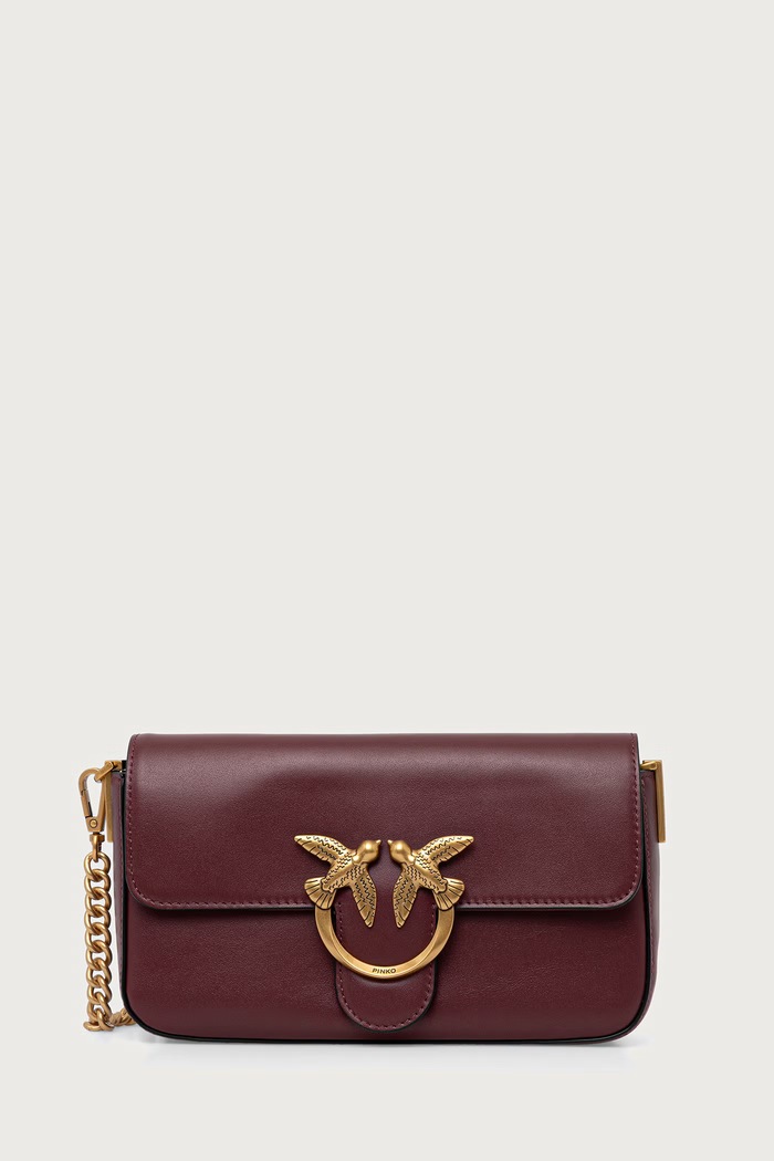 Pinko torebka crossbody damska skórzana bordowy 107924.A2JG