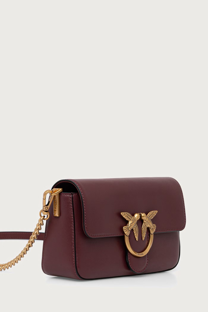 Pinko torebka crossbody damska skórzana 107924.A2JG bordowy AW26