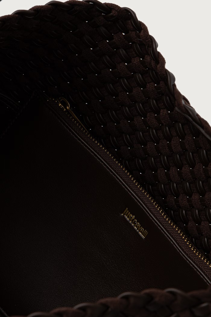 Torebka shopper damska z imitacji skóry Just Cavalli 81RA4BO1.ZSE81 brązowy