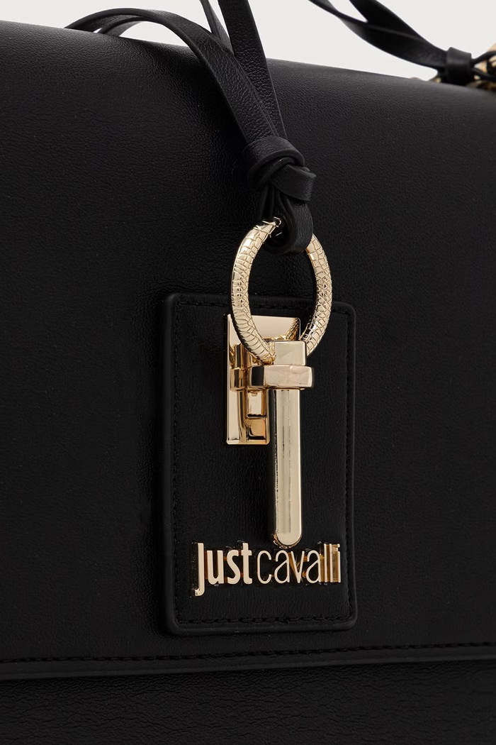 Torebka crossbody damska z imitacji skóry Just Cavalli 81RA4BL5.ZSB22 czarny