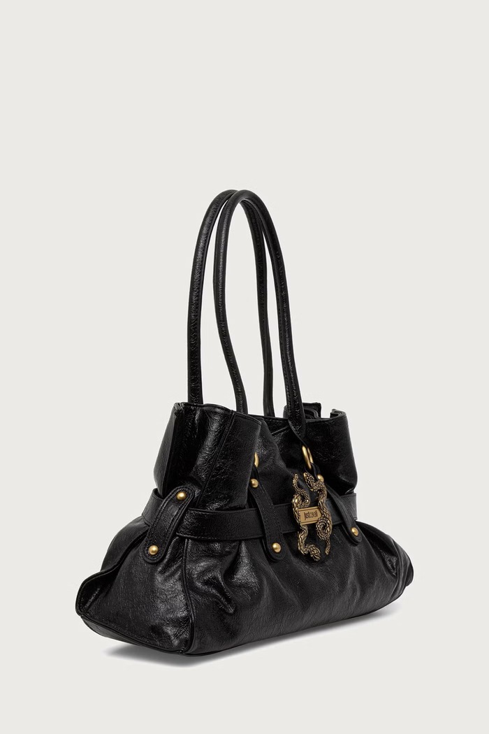 Just Cavalli Torebka shopper damska z imitacji skóry 81RA4BE2.ZS969 czarny AW26