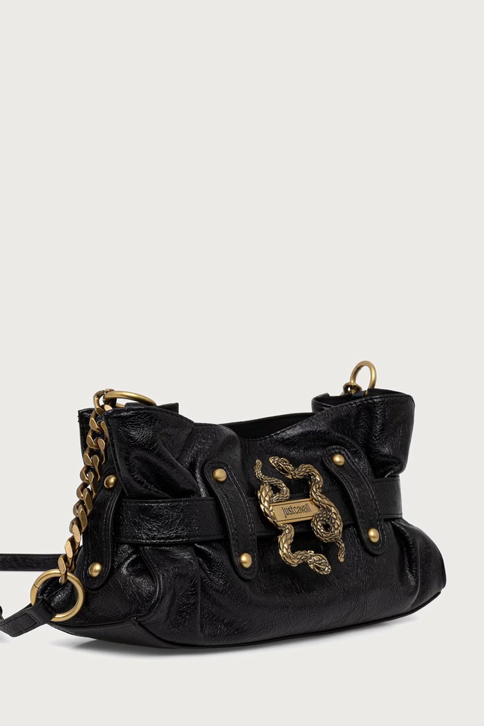 Just Cavalli Torebka crossbody damska z imitacji skóry 81RA4BE1.ZS969 czarny AW26