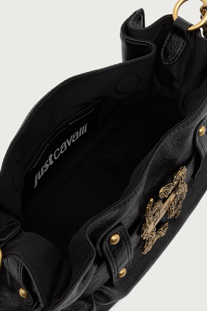 Torebka crossbody damska z imitacji skóry Just Cavalli czarny 81RA4BE1.ZS969