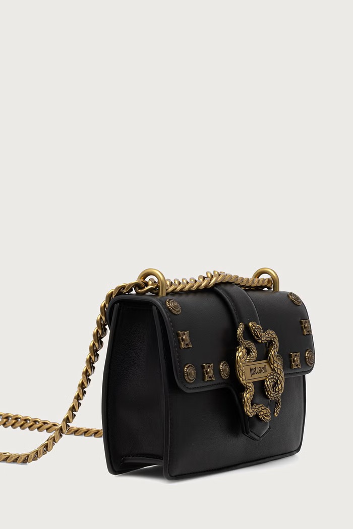 Just Cavalli Torebka crossbody damska z imitacji skóry 81RA4BAF.ZSE07 czarny AW26
