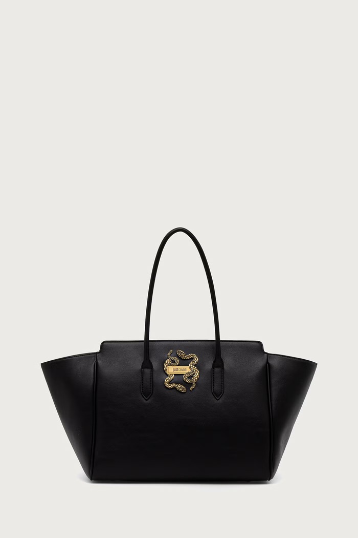 Just Cavalli torebka shopper damska z imitacji skóry czarny 81RA4BA2.ZSA89