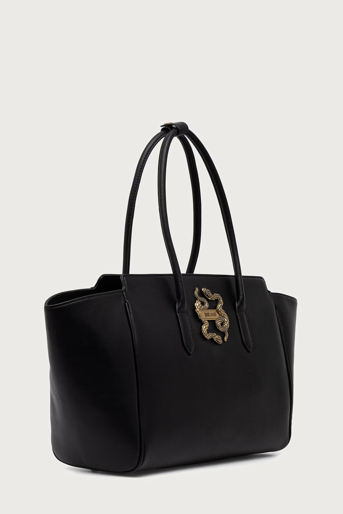 Just Cavalli torebka shopper damska z imitacji skóry 81RA4BA2.ZSA89 czarny AW26