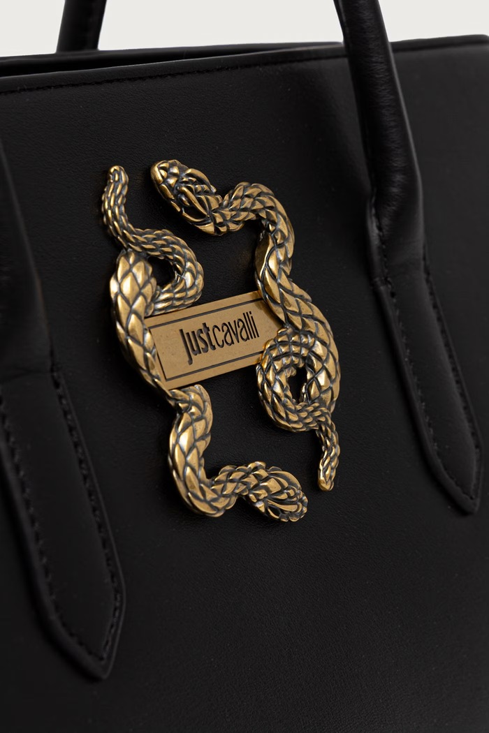 Just Cavalli torebka shopper damska z imitacji skóry czarny 81RA4BA2.ZSA89