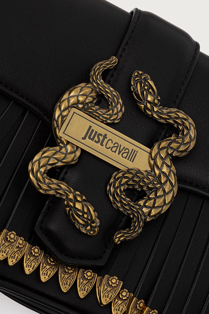 Torebka crossbody damska z imitacji skóry Just Cavalli 81RA4BA1.ZSE73 czarny