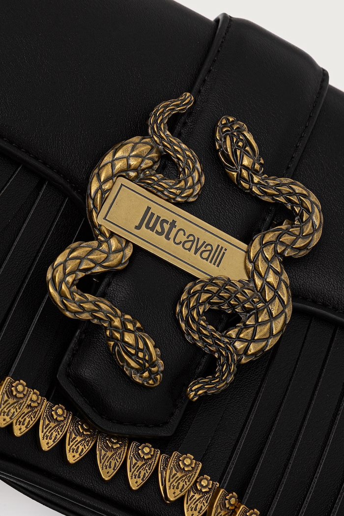Torebka crossbody damska z imitacji skóry Just Cavalli 81RA4BA1.ZSE73 czarny