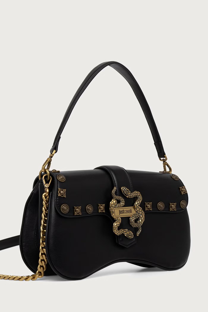 Just Cavalli Torebka damska z imitacji skóry 81RA4BA1.ZSE07 czarny AW26