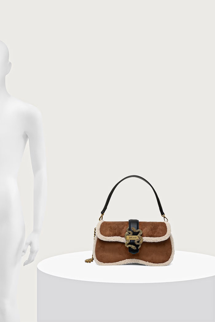 Just Cavalli Torebka crossbody damska z imitacji zamszu 81RA4BA1.ZSE75
