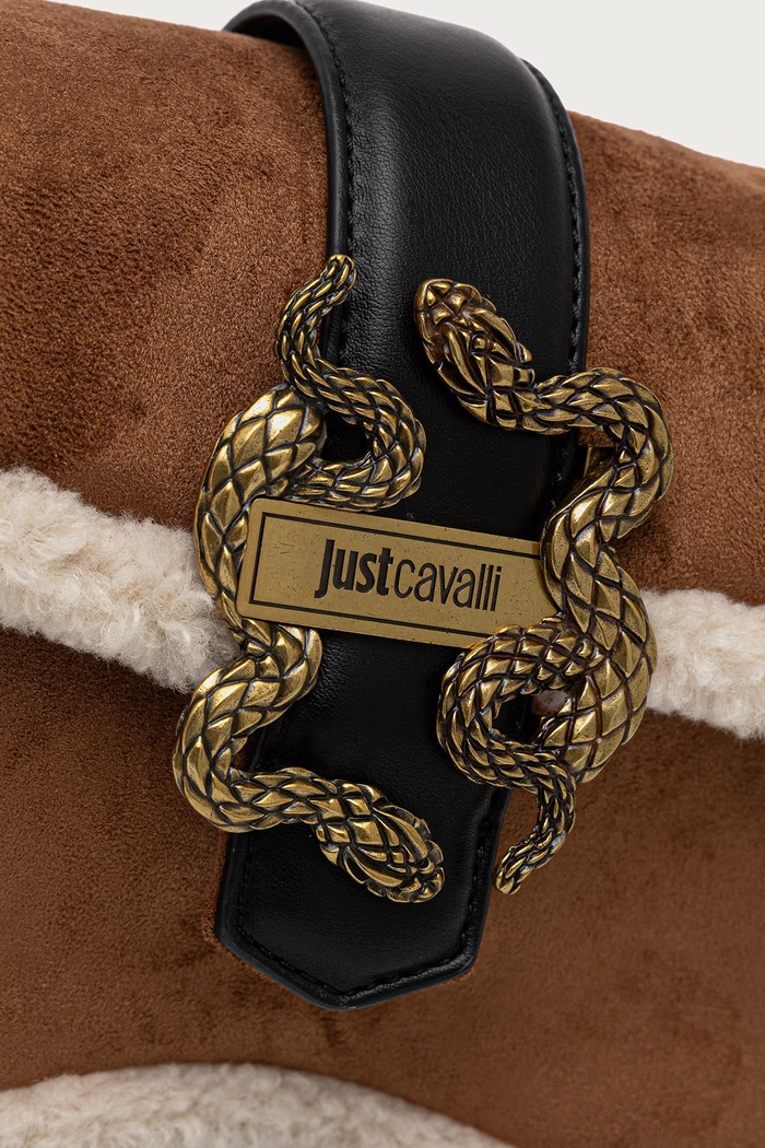 Torebka crossbody damska z imitacji zamszu Just Cavalli 81RA4BA1.ZSE75 brązowy