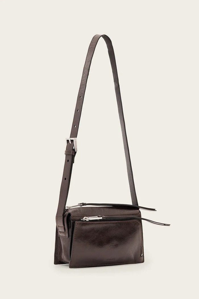 Akcesoria AllSaints Torebka damska skórzana MARLO W206XF brązowy
