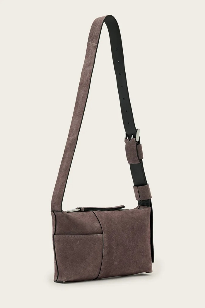 AllSaints Torebka crossbody damska zamszowa EFFIE W268XE brązowy AW26