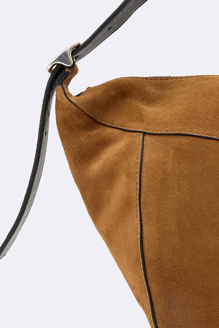 Akcesoria AllSaints Torebka damska zamszowa ESME W297XF brązowy