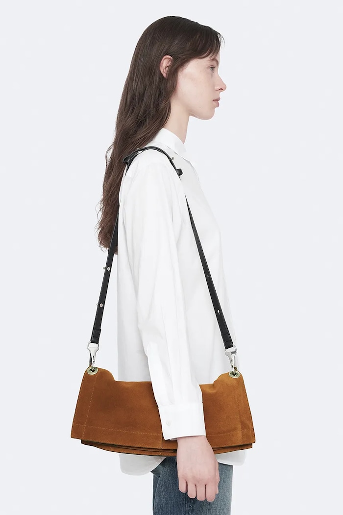 Torebka crossbody damska zamszowa LUTECE AllSaints brązowy W221XF