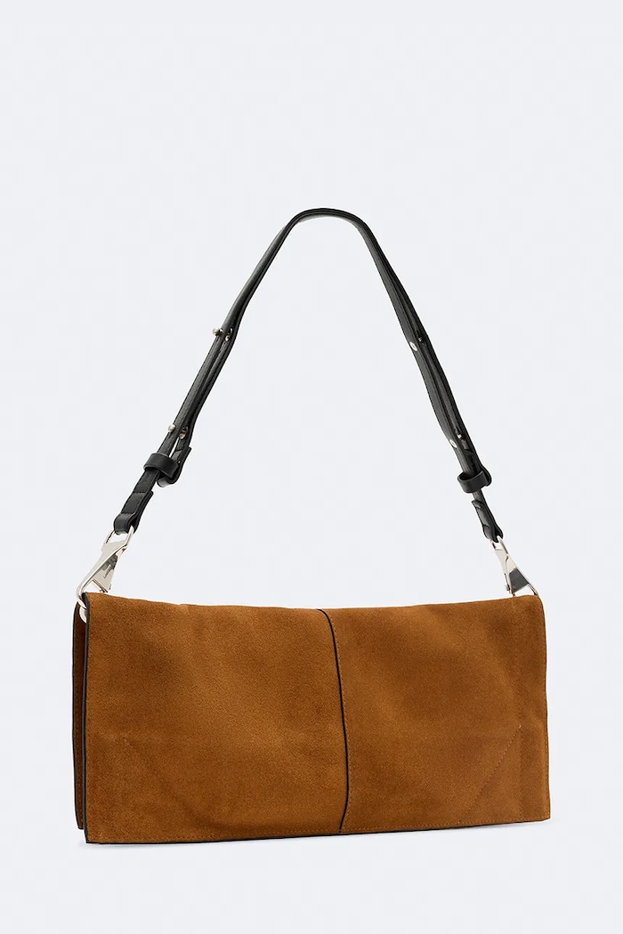 AllSaints Torebka crossbody damska zamszowa LUTECE W221XF brązowy AW26