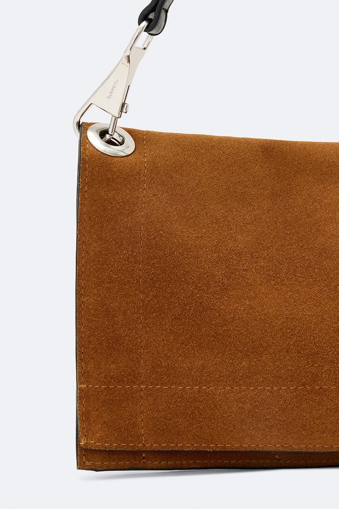 Akcesoria AllSaints Torebka crossbody damska zamszowa LUTECE W221XF brązowy