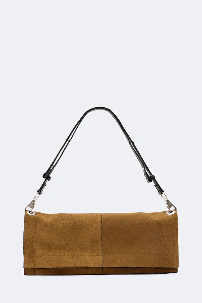 AllSaints Torebka crossbody damska zamszowa LUTECE brązowy W221XF