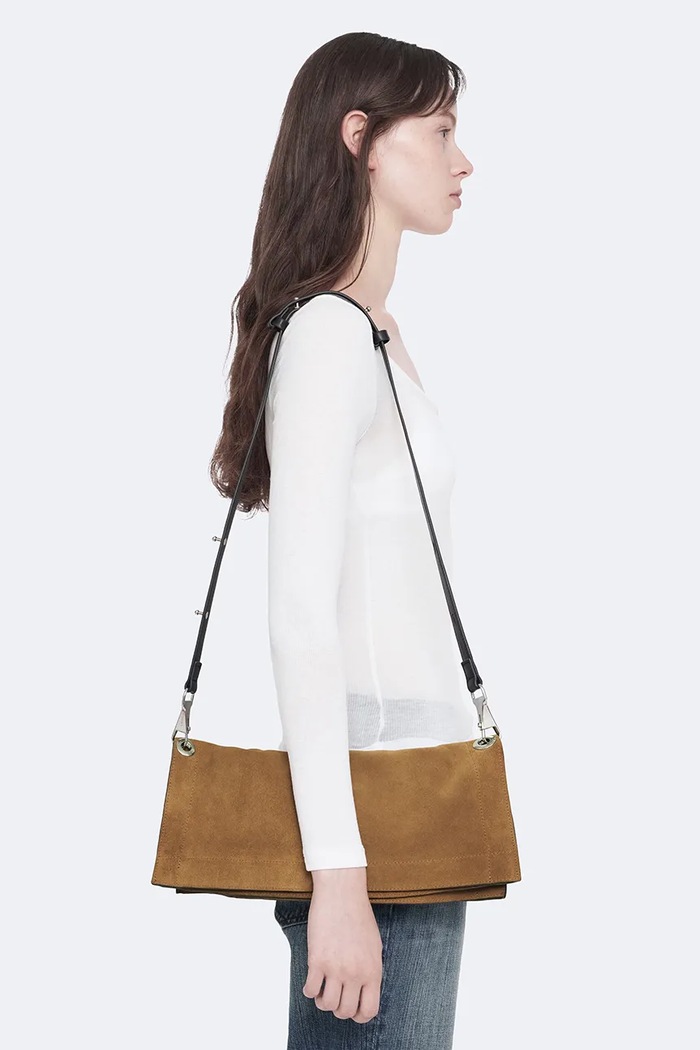 Torebka crossbody damska zamszowa LUTECE AllSaints brązowy W221XF