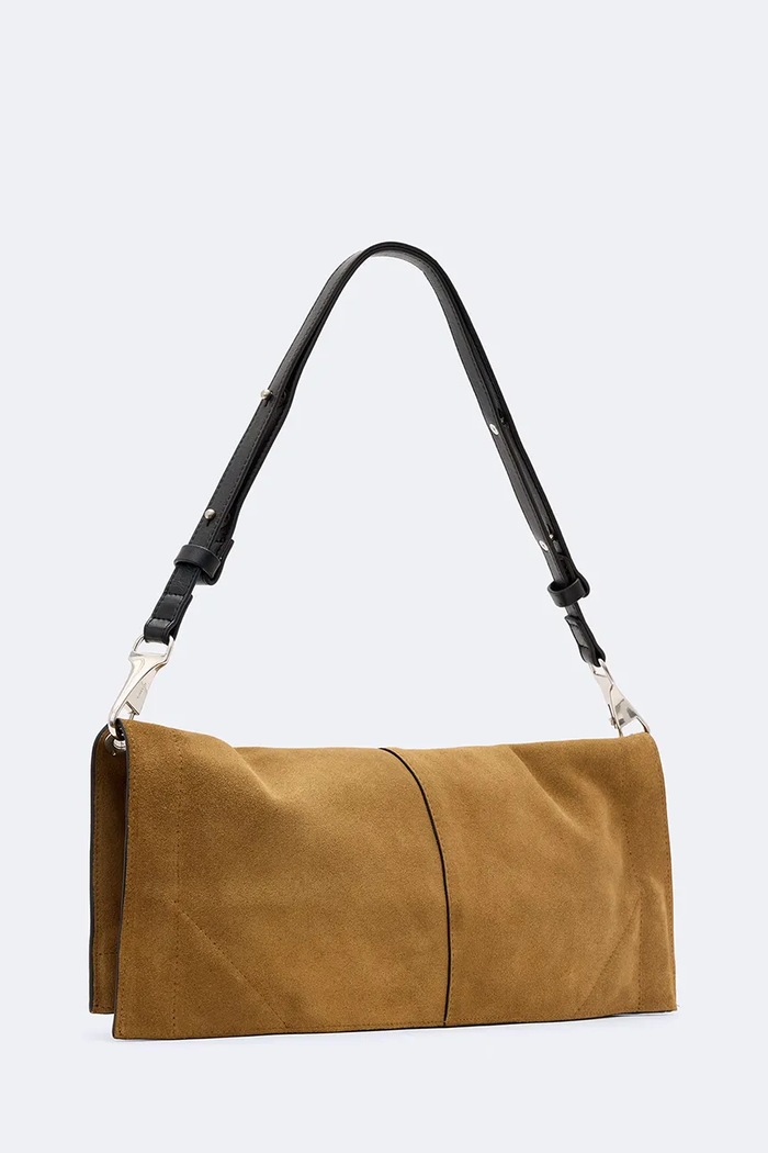 AllSaints Torebka crossbody damska zamszowa LUTECE W221XF brązowy AW26
