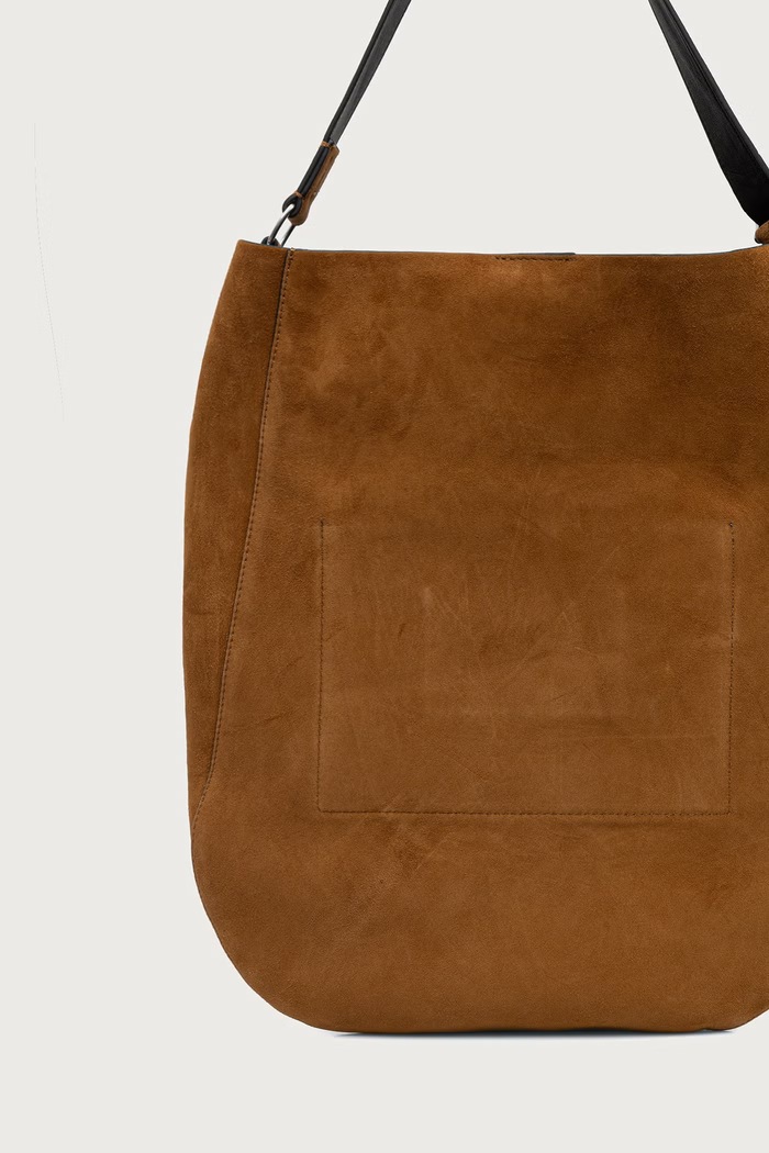 Doplňky AllSaints Nákupní taška dámská semišová ESME W186XF hnědá