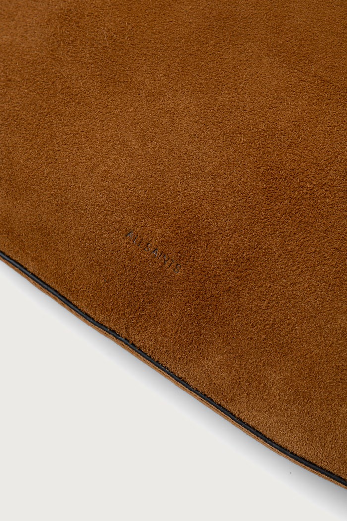 AllSaints Torebka shopper damska zamszowa ESME W186XF brązowy AW26