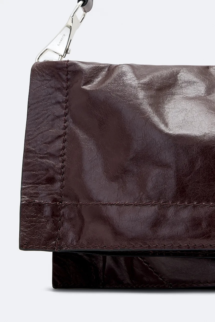 Akcesoria AllSaints Torebka crossbody damska skórzana LUTECE W176XF brązowy