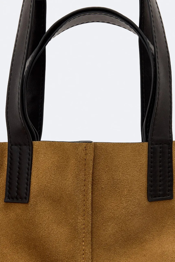 Torebka shopper damska zamszowa LUTECE AllSaints W172XF brązowy
