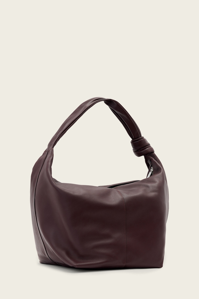 Akcesoria AllSaints Torebka damska skórzana EFFIE W162XF bordowy