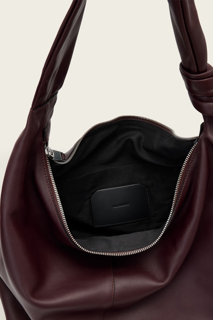Torebka damska skórzana EFFIE AllSaints W162XF bordowy
