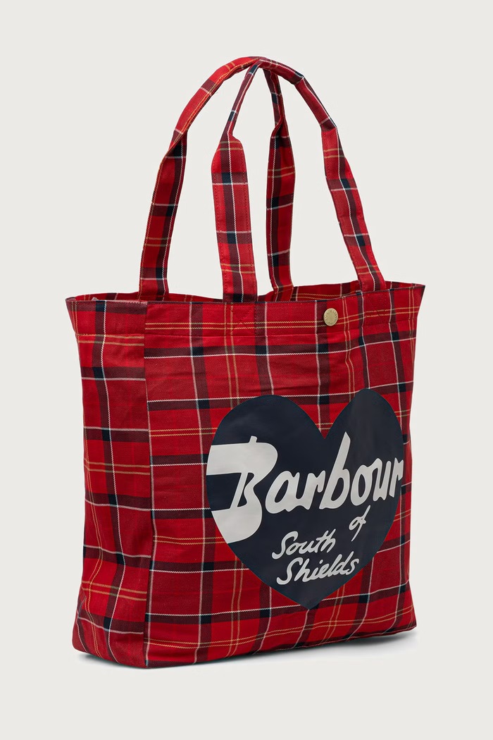 Barbour Torebka shopper damska bawełniana LBA0559 czerwony AW26