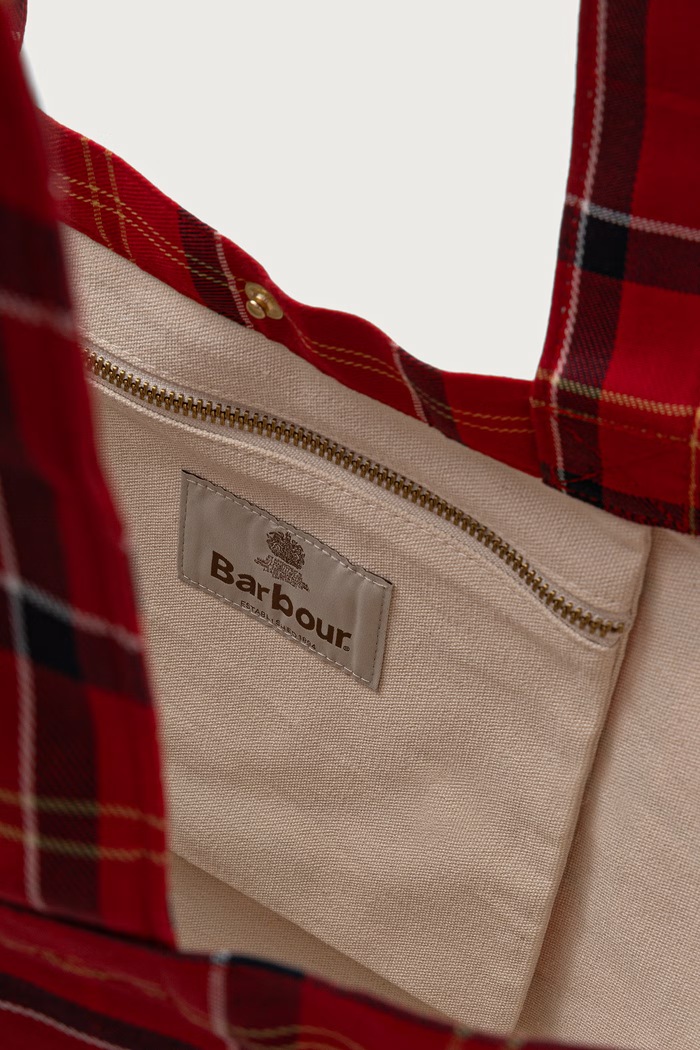 Torebka shopper damska bawełniana Barbour LBA0559 czerwony