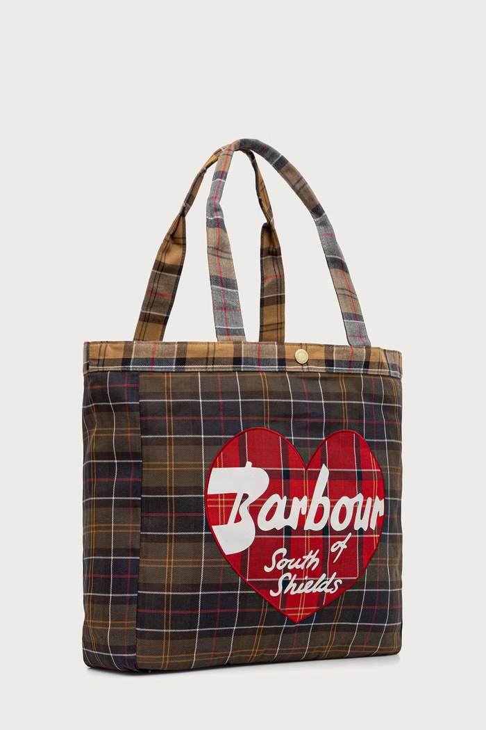 Barbour torebka shopper damska bawełniana LBA0559 bordowy AW26