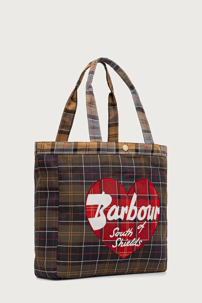 Barbour torebka shopper damska bawełniana LBA0559 bordowy AW26