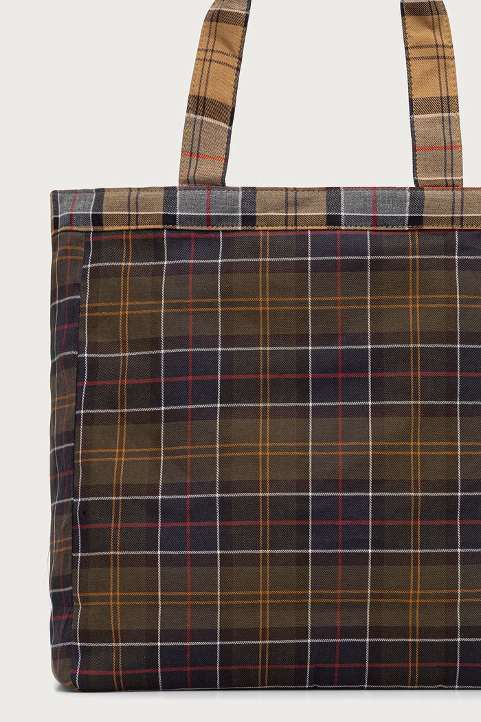 Akcesoria Barbour torebka shopper damska bawełniana LBA0559 bordowy