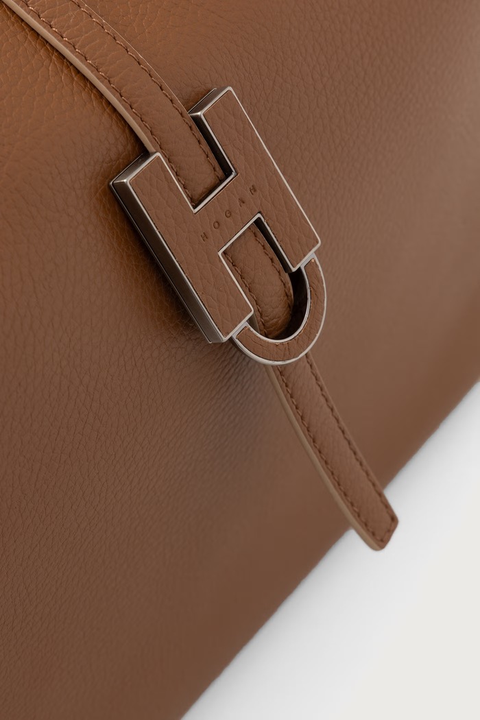 Torebka shopper damska skórzana Hogan KBW01XA0300QVD brązowy