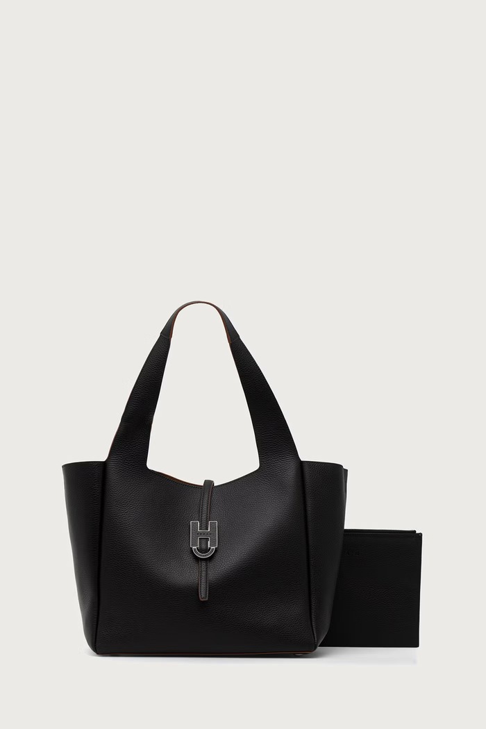 Hogan Torebka shopper damska skórzana czarny KBW01XA0300QVD