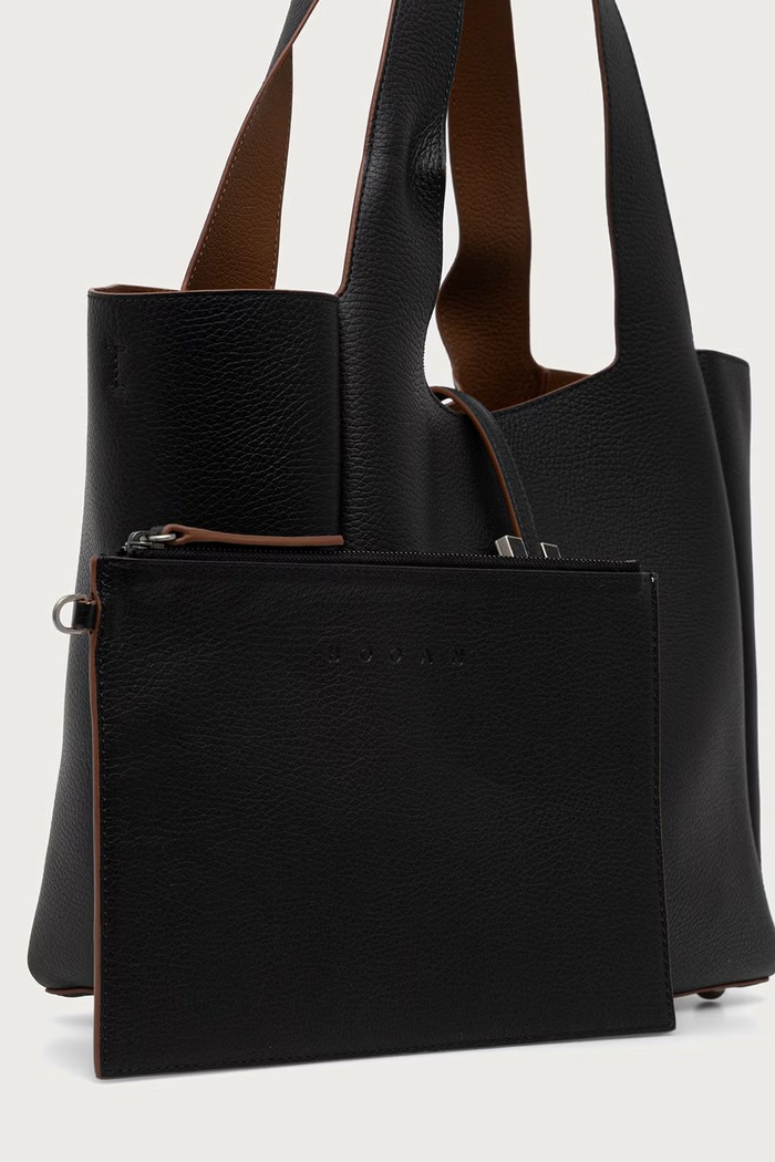 Torebka shopper damska skórzana Hogan KBW01XA0300QVD czarny