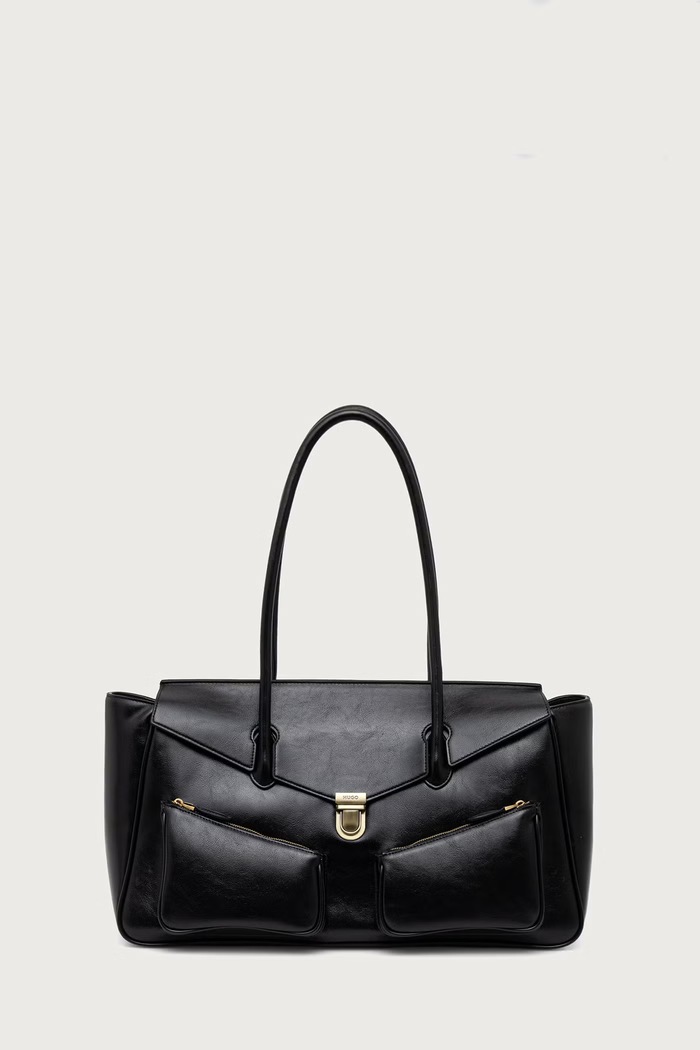 HUGO Geantă pentru femei cu imitație de piele Quinley_Shoulder Bag negru 50573453