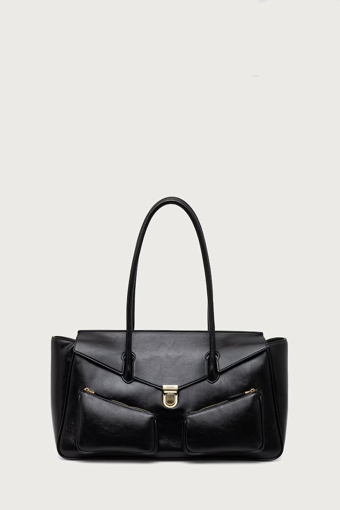HUGO Geantă pentru femei cu imitație de piele Quinley_Shoulder Bag negru 50573453