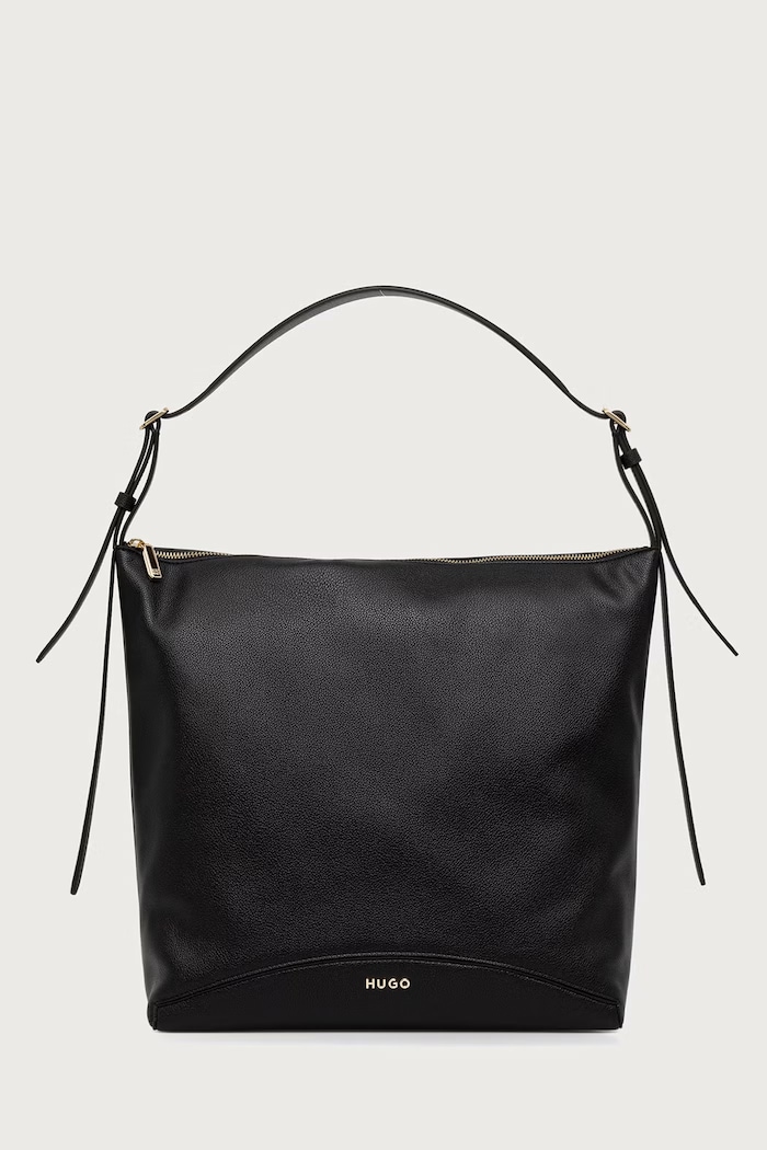 HUGO Torebka shopper damska z imitacji skóry Lucya_Hobo czarny 50573441
