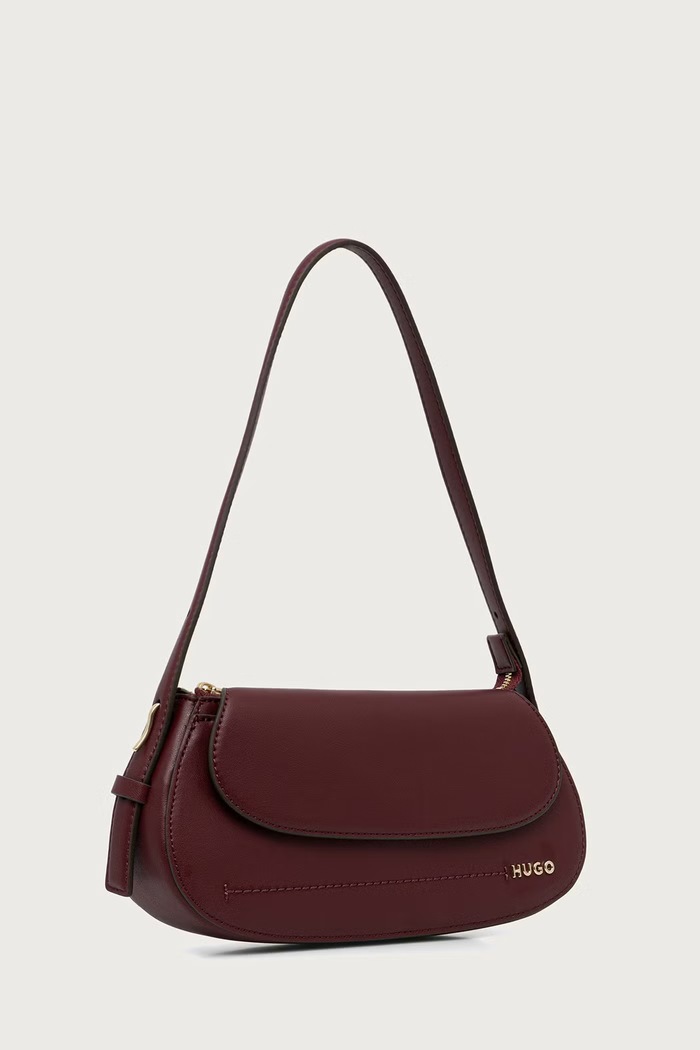 HUGO Torebka damska z imitacji skóry Yorih_Sh. Bag FL. 50573263 bordowy AW26