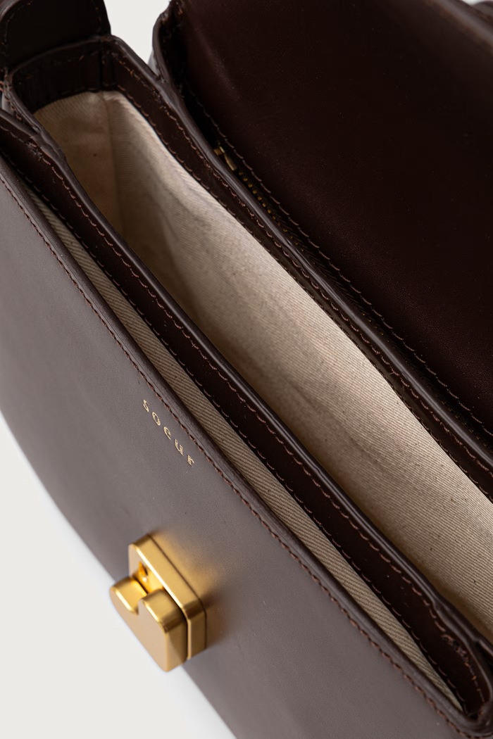 Borsa a tracollo da donna in pelle BELLISSIMA MINI Soeur marrone SEM1615BELLIMIN