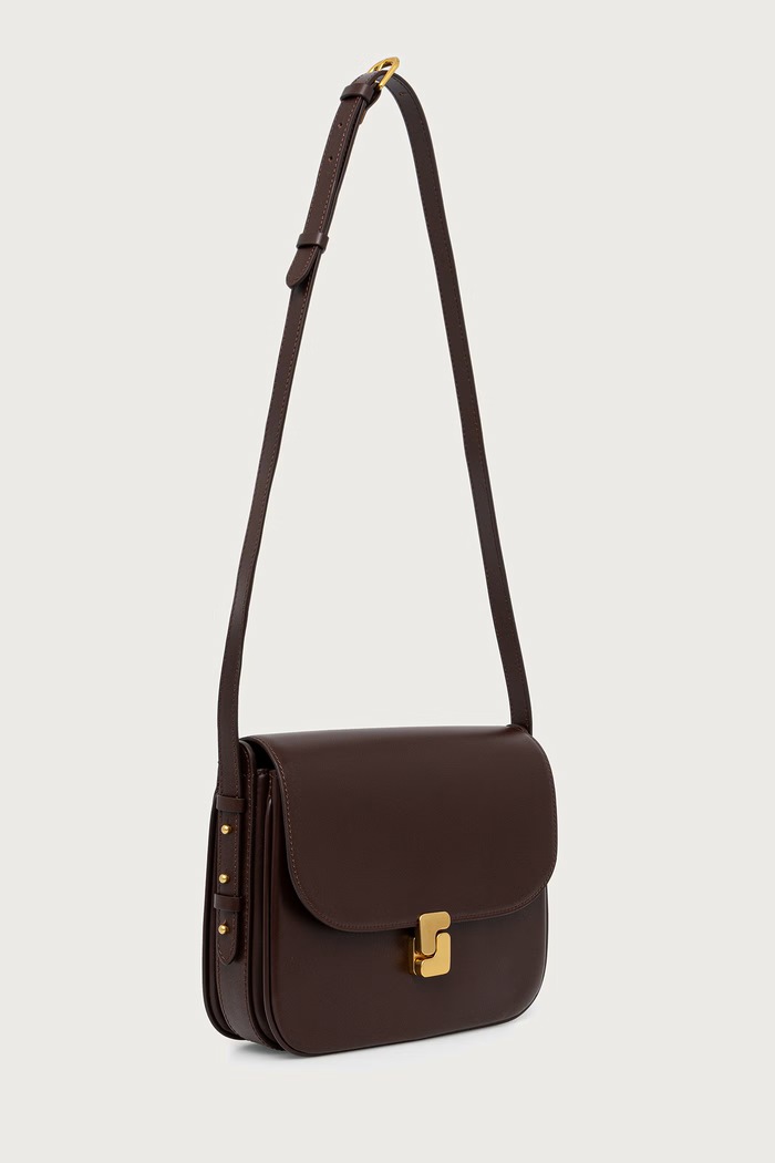Soeur Crossbody torbica ženska usnjena BELLISSIMA MAXI SEM1611BELLIMAX rjava AW26