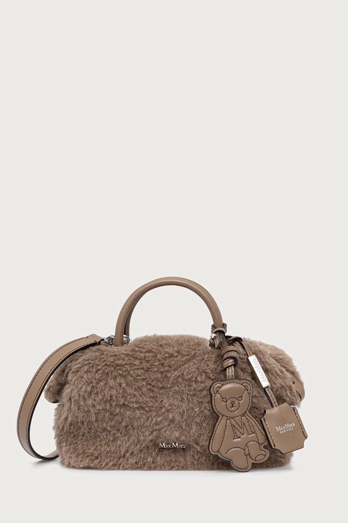 Max Mara Torebka crossbody damska z wełną beżowy 2624516232600