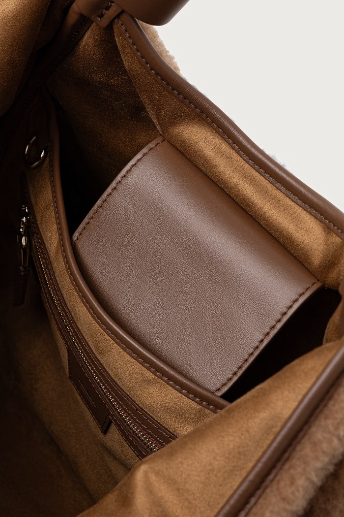 Torebka shopper damska skórzana Max Mara brązowy 2624516102600
