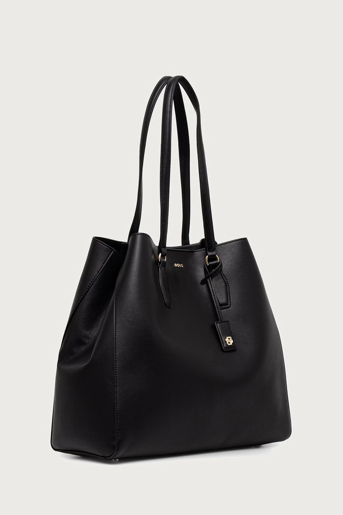 BOSS Kabelka typu tote dámska z imitácie kože Sandy New Tote 10283663 50573533 čierna AW26