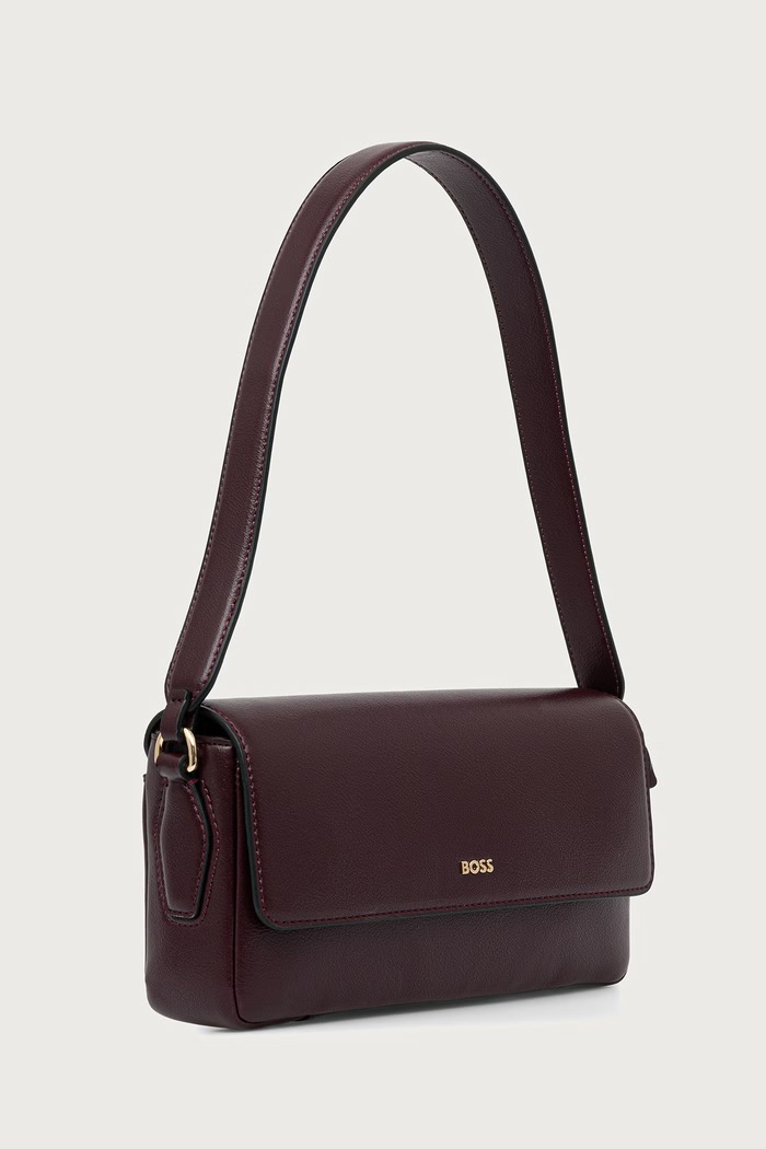 BOSS Torebka bagietka damska z imitacji skóry Sandy Sh. Bag 50573250 bordowy AW26